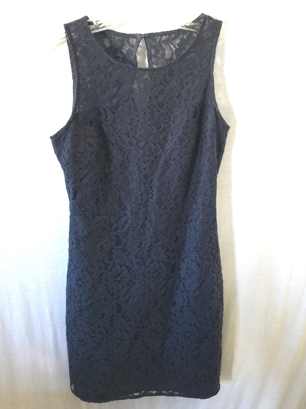 J. Crew Navy Sleeveless Lace Sheath Dress